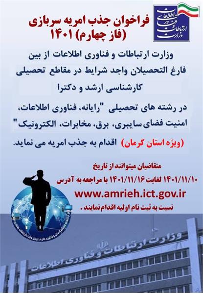 چهارمین فراخوان جذب نیروی امریه